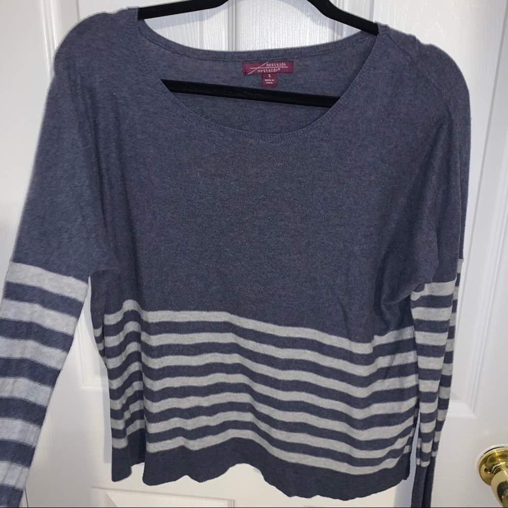 Blue sweater with stripes